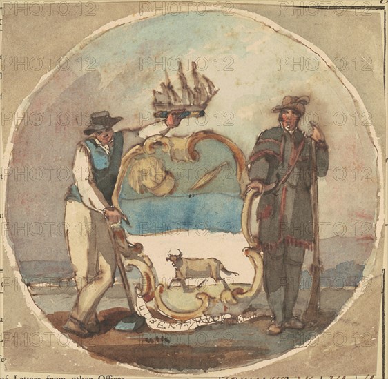 Study for "The Great Seal of the State of Delaware", c. 1847.
