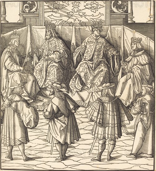 Assembly of Four Kings, in the foreground Four Men, 1514/1516.