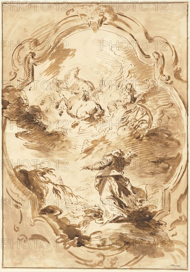 Elisha Watching Elijah Ascend in the Fiery Chariot, 1750/1755.
