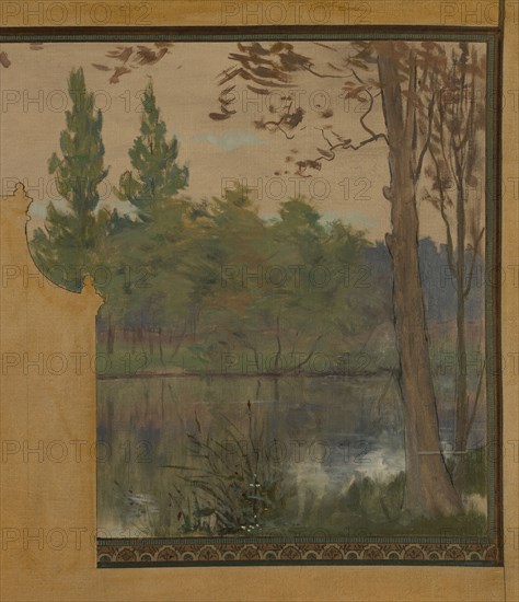 Esquisse pour la mairie de Vincennes : Le lac Daumesnil, 1898.