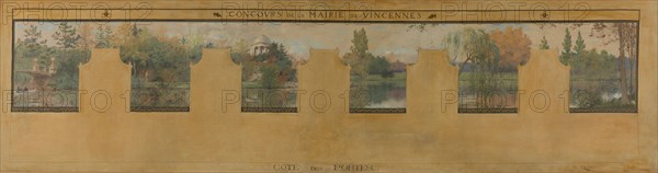 Esquisse pour la mairie de Vincennes : Le lac Daumesnil, 1898.