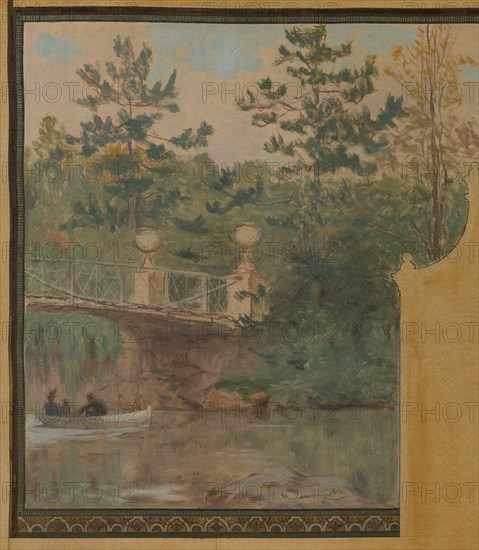 Esquisse pour la mairie de Vincennes : Le lac Daumesnil, 1898.