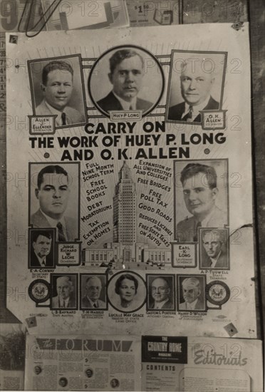 Poster in farmhome, Transylvania Project, Louisiana,  1939-01.