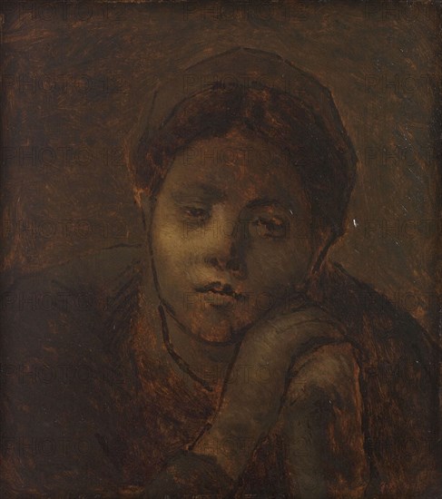 Tête de paysanne, étude, 1872. Head of a peasant girl, sketch.