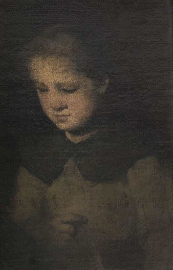 La fillette en gris, mid-late 19th century. Young woman in grey.