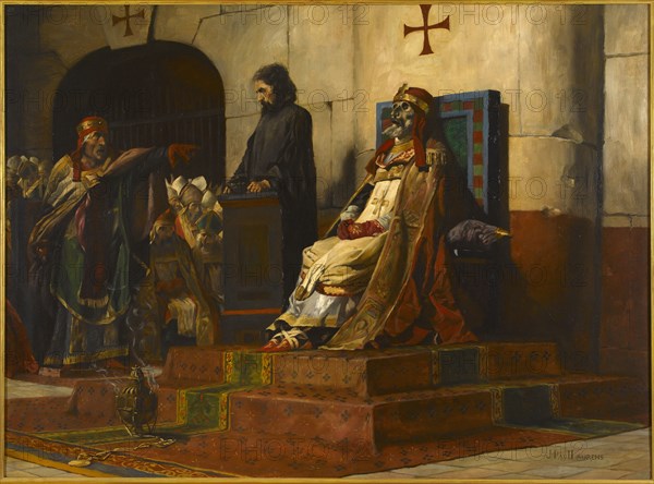 Le jugement du pape Formose, c.1870. Creator: Jean-Paul Laurens.