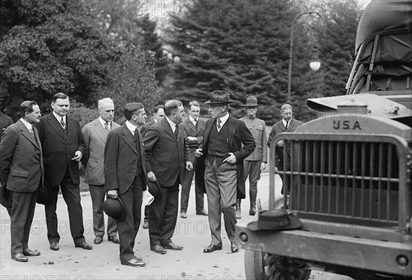 Army, U.S. Motor Truck Inspection, 1917. Creator: Harris & Ewing.