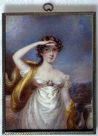 Portrait of Miss Frances Maria Kelly, actress and singer, c.1815.