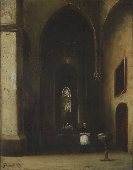 Priest in a church, 1835. (Prêtre dans l'intérieur d'une église).