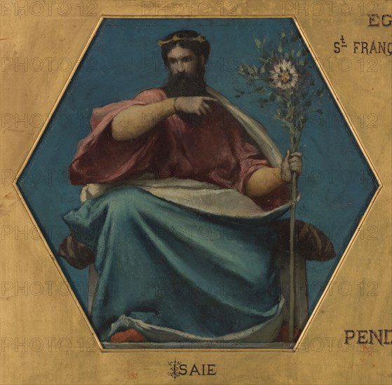 Esquisse pour l'église Saint François Xavier : Isaïe, 1875. Isaiah.