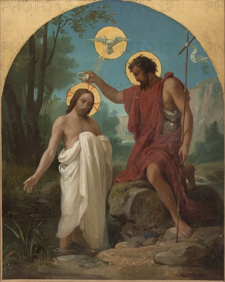 Sketch for the church of Noisy-le-Sec: The Baptism of Christ, 1872.