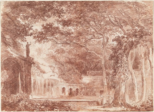 The Oval Fountain in the Gardens of the Villa d'Este, Tivoli, 1760.