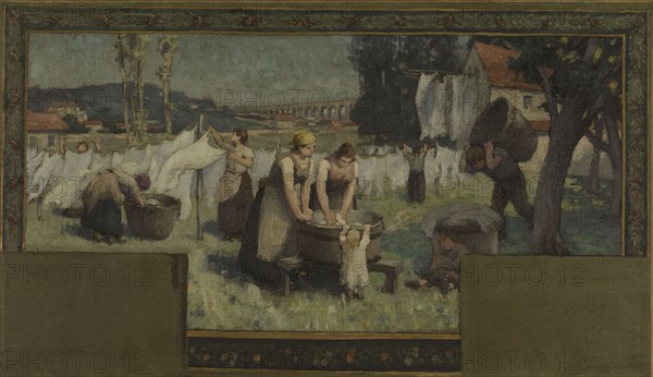 Esquisse pour la mairie d'Arcueil-Cachan : Les Blanchisseuses, 1888.