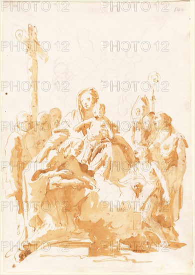 The Virgin and Child Adored by Bishops, Monks, and Women, 1735/1740.