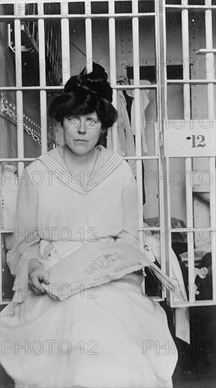 Miss Lucy Burns of C.U.W.S. - in Jail, 1917. Creator: Harris & Ewing.