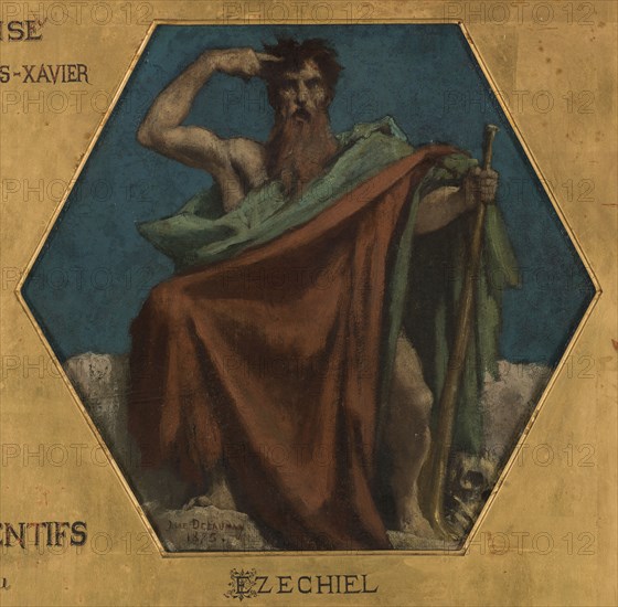 Esquisse pour l'église Saint François Xavier: Ezéchiel, 1875. Ezekiel.