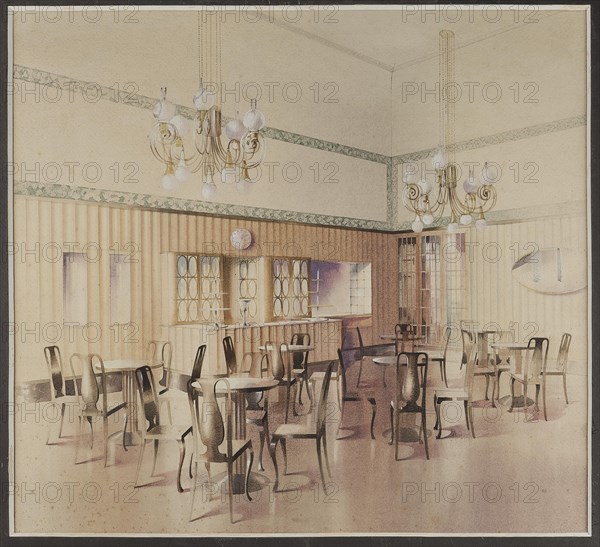 Interior Design for Café Atlashof, Vienna, c. 1911. Private Collection.