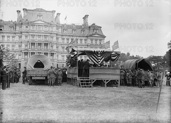 Army, U.S. Motor Truck Inspection, 1917. First World War, Washington, DC.