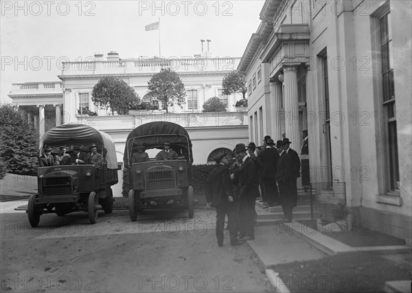 Army, U.S. Motor Truck Inspection, 1917. First World War, Washington, DC.