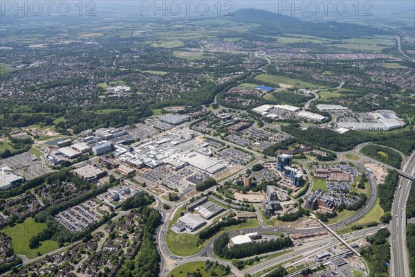 The town centre, shopping centre and New Town, Telford, Shropshire, 2018.