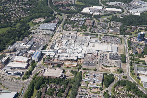 The town centre, shopping centre and New Town, Telford, Shropshire, 2018.