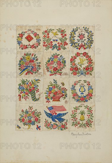 Applique Quilt (Friendship Quilt, or "Baltimo re Bride's Quilt"), c. 1942.