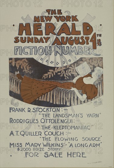 The New York Sunday herald. Sunday August 4th 1895 fiction number., c1895.