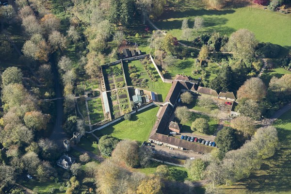 Walled kitchen garden, stable yard and gateway, Stourhead, Wiltshire, 2017.