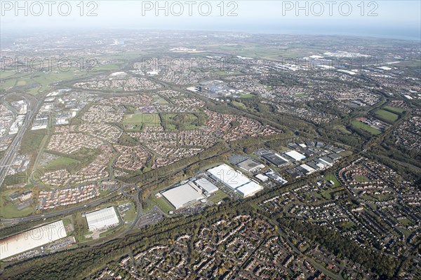 Washington New Town and environs, from the south west, Tyne and Wear, 2018.