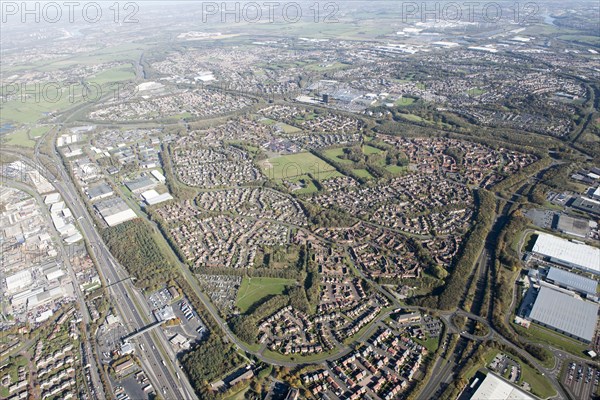 Washington New Town and environs, from the south west, Tyne and Wear, 2018.