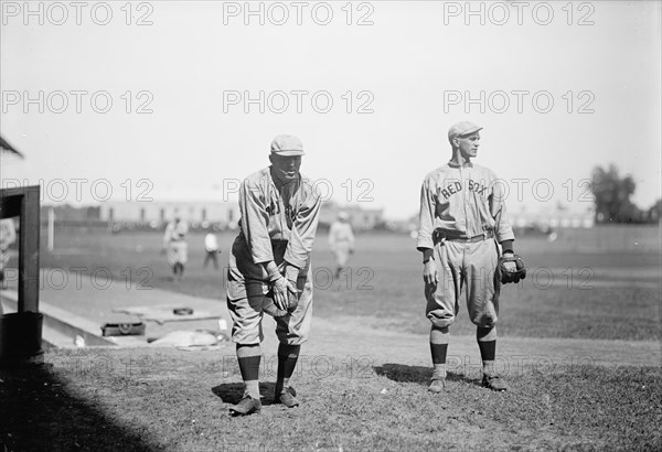 Clyde Engle, Left; Neal Ball, Right; Boston American League (Baseball), 1913.