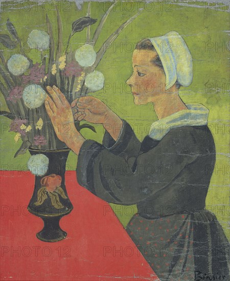 Bretonne au bouquet (Huelgoat), between 1892 and 1893. Creator: Paul Serusier.