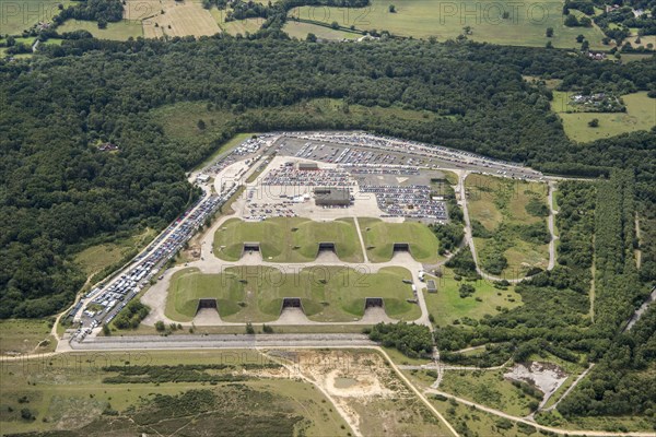 Cruise missile shelter complex, Greenham Common Airbase, West Berkshire, 2020.