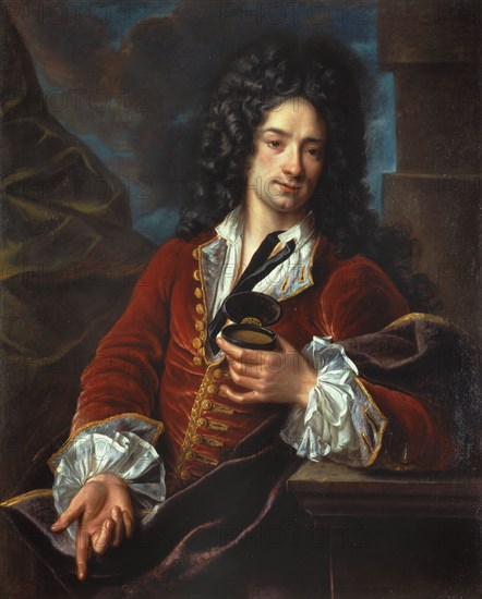 Gentilhomme prisant du tabac, between 1694 and 1734. Young man with snuff box.
