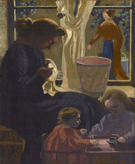 Intimité ou Ravaudeuse à la fenêtre, 1903. Intimacy, or Mending by the window.