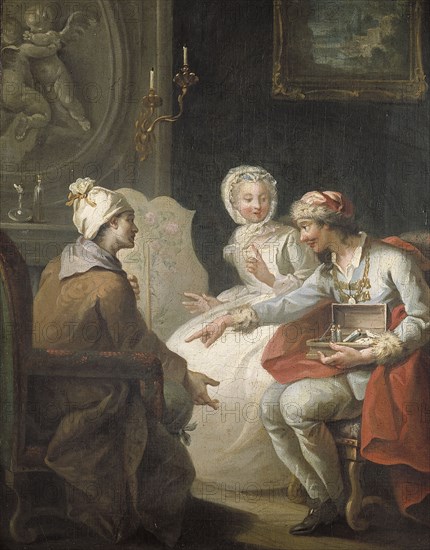 Le Marchand d'orviétan ou l'opérateur Barri, c.1743. Creator: Etienne Jeaurat.