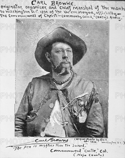 Carl Browne, Organizer of Coxey's Army, 1894, (1913).  Creator: Harris & Ewing.