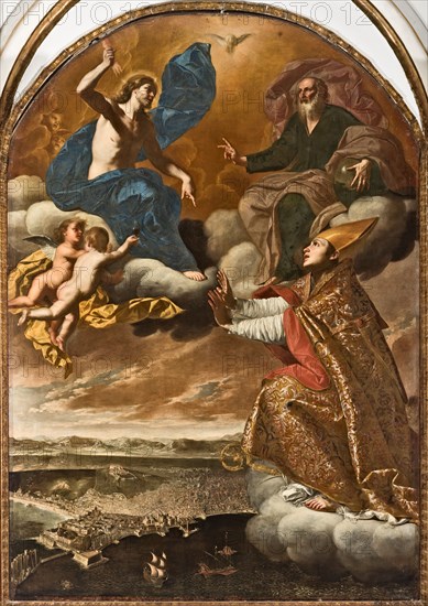 San Gennaro protects Naples , 1652. Creator: Palumbo, Onofrio (active ca 1650).