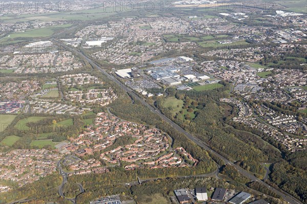 The town centre, shopping centre and New Town, Washington, Tyne and Wear, 2018.