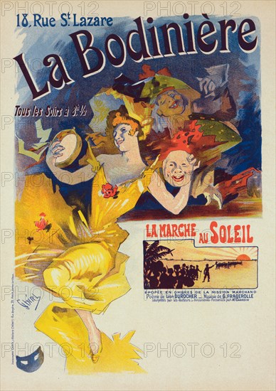 Affiche pour "La Bodinière"., c1900. [Publisher: Imprimerie Chaix; Place: Paris]