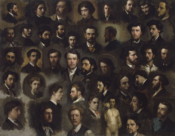 Quarante-trois portraits de peintres de l'atelier Gleyre, between 1856 and 1868.
