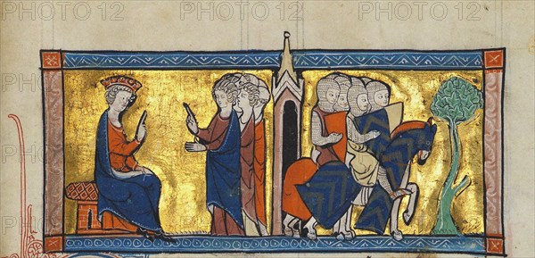 Departure of the Templars. From Chronique d'outremer, c. 1280. Creator: Anonymous.