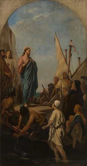 Esquisse pour Saint-Louis-en-l'Ile : Le Christ prêchant, c.1863. Christ preaching.
