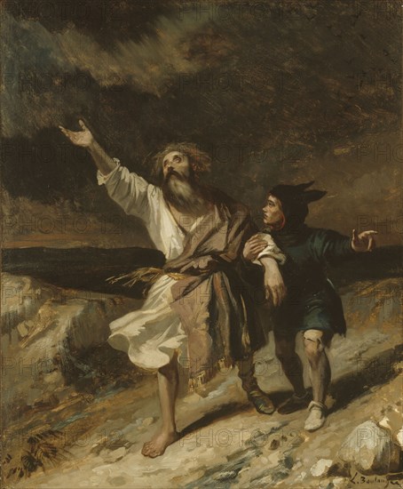 Le roi Lear et son fou pendant la tempête, 1836. Creator: Louis Candide Boulanger.