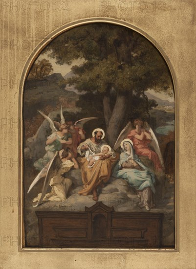 Sketch for the Church of Notre-Dame-des-Champs: The Rest of the Holy Family, 1880.