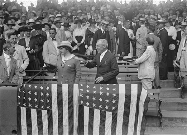 Baseball, Congressional - President And Mrs. Wilson, 1917. Creator: Harris & Ewing.