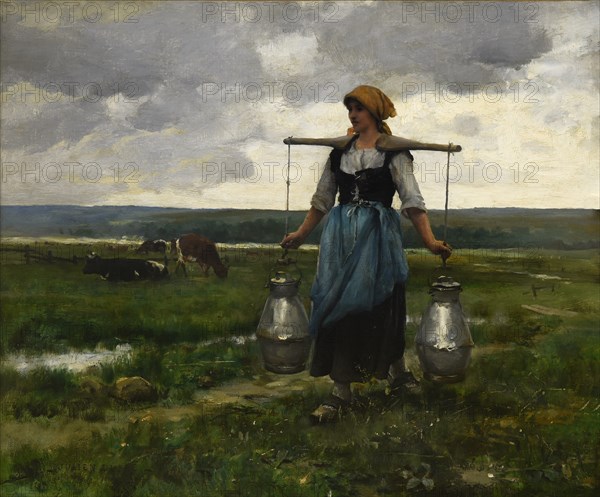 Milkmaid, End of 19th . Found in the collection of the Musée des Beaux-Arts, Reims.