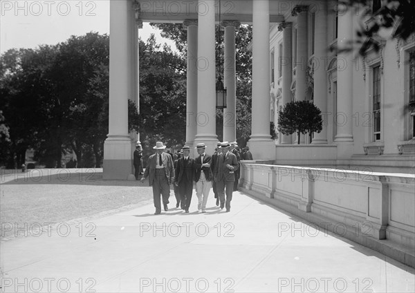 Newton Diehl Baker, Secretary of War, with Newsmen, 1917.  Creator: Harris & Ewing.