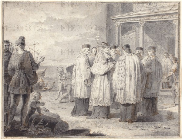 Paulinus, Cardinal and Patriarch of Aquileia, Transfers His Seat to Grado, c. 1796.