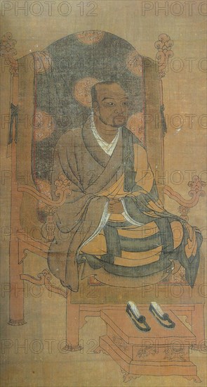 Portrait of Wonhyo (617-686). Found in the collection of the Kozan-ji Temple, Kyoto.